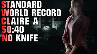 SPEEDRUN WORLD RECORD - Claire A Standard No Knife 50:40 Resident Evil 2 Remake | 120FPS