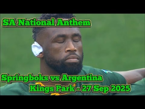 South African National Anthem Springboks Vs Argentina Kings Park Durban 27 Sept 2025