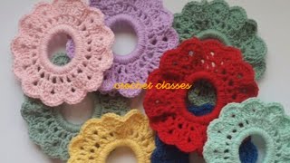 Eye catching crochet scrunchie - easy tutorial || crochet hairtie/scrunchie