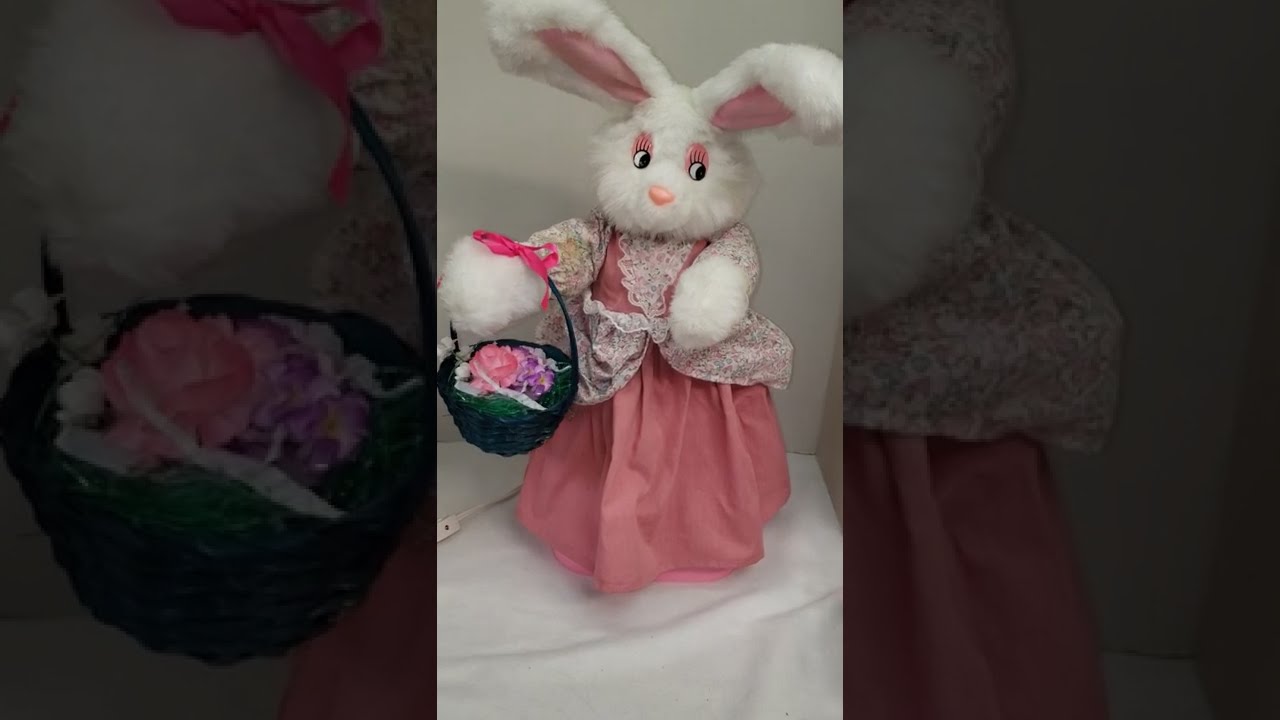 Vintage Animated Mechanical Rennoc Easter Bunny Display
