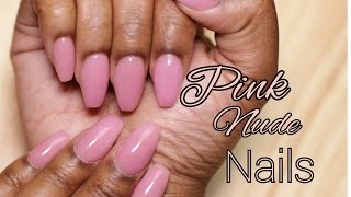 nails acrylic short pink