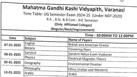 MGKVP || आवश्यक सूचना || B.A/B.com/B.sc || 3rd or 5th Semester || Revised Time Table Released
