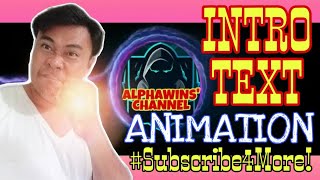 Alphawins Channel Intro Text Animation 2