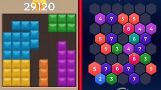 Block Blast Puzzle 🧩 VS Merge Hexa Puzzle Numbers Satisfying Gameplay screenshot 3