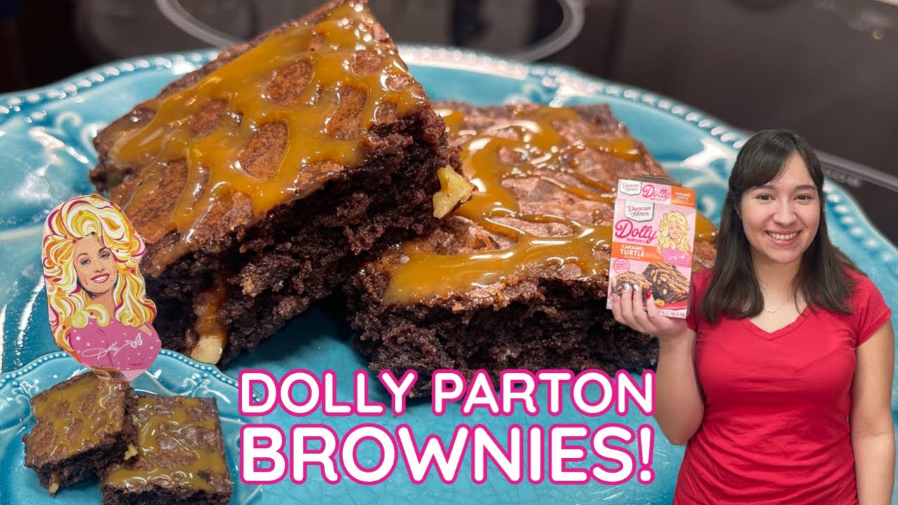 DOLLY PARTON BROWNIE RECIPE! Caramel & Walnut Turtle Brownies!! YouTube