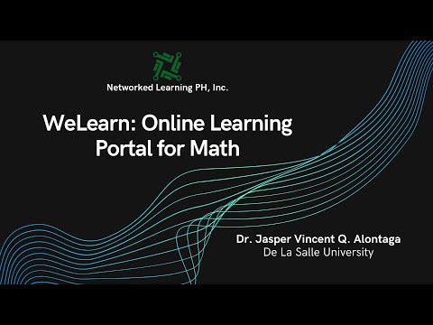 WeLearn: Online Learning Portal for Math by Dr. ‪Jasper Vincent Q. Alontaga