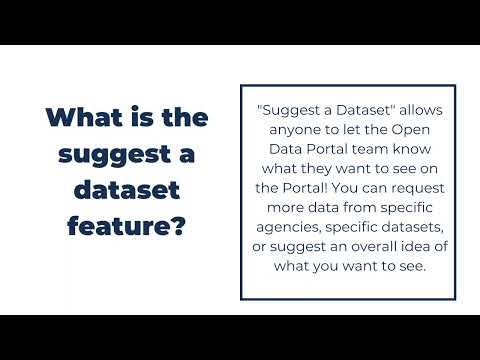 How to Suggest A Dataset on the Open Data Portal