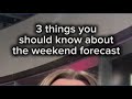 3 things to know about the weekend forecast