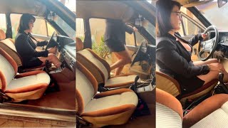 Secretary Chay Cranking Her Vw Voyage In High Heels - Business Outfit Pedal Pumping