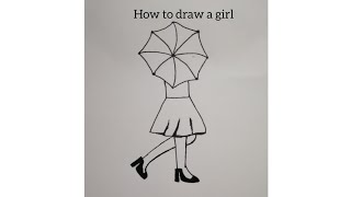 رسم فتاة سهل جدا للمبتدئين| رسم فتاة من خمس نقاط خطوة بخطوة |how to draw easy girl from five points