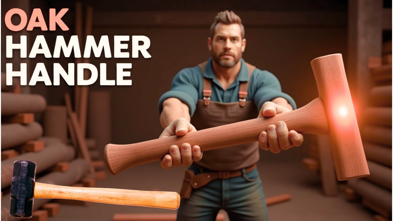 Turning Oak Into a Hammer 🔨 | Satisfying Woodworking 