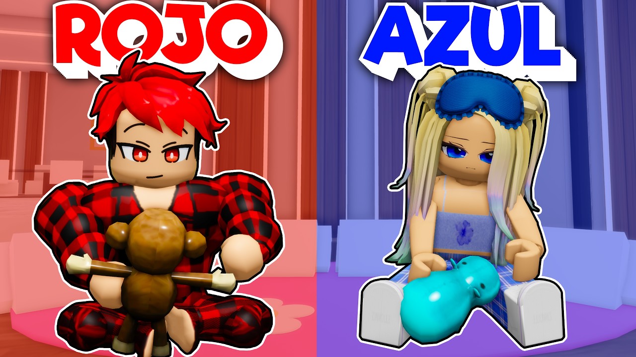 Hicimos una PIJAMADA de COLORES ROJO VS AZUL en Brookhaven Roblox con LYNA