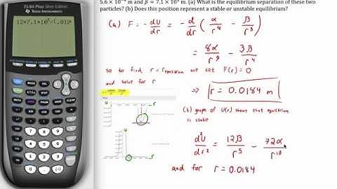 Potential Energy Function and Equilibrium