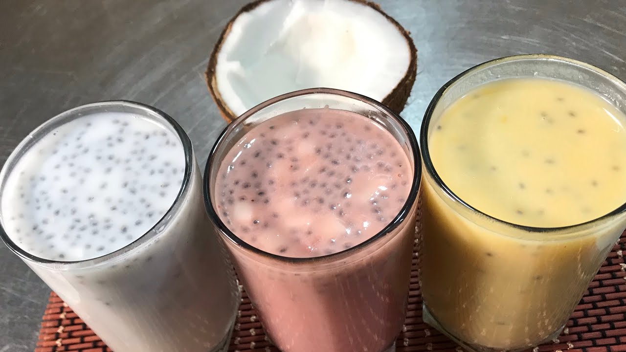 3 flavors cold coconut milk drinks recipeNaturally refreshment