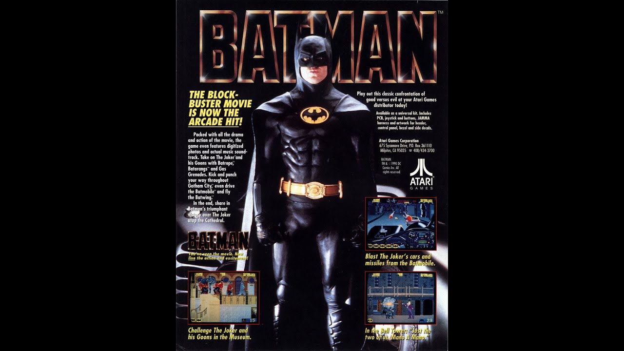 Flyer Original USA Batman Atari Arcade (Chirashi) - Publicité Vintage Jeu D'arcade, Très Bon état