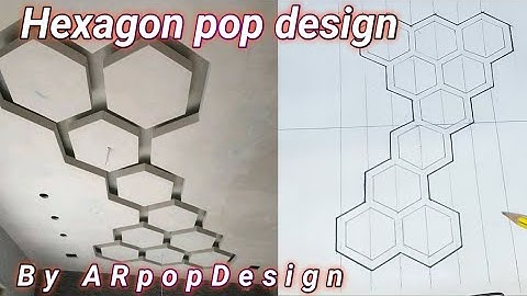 How to mark hexagon pop false ceiling design drawing by ARpopDesign