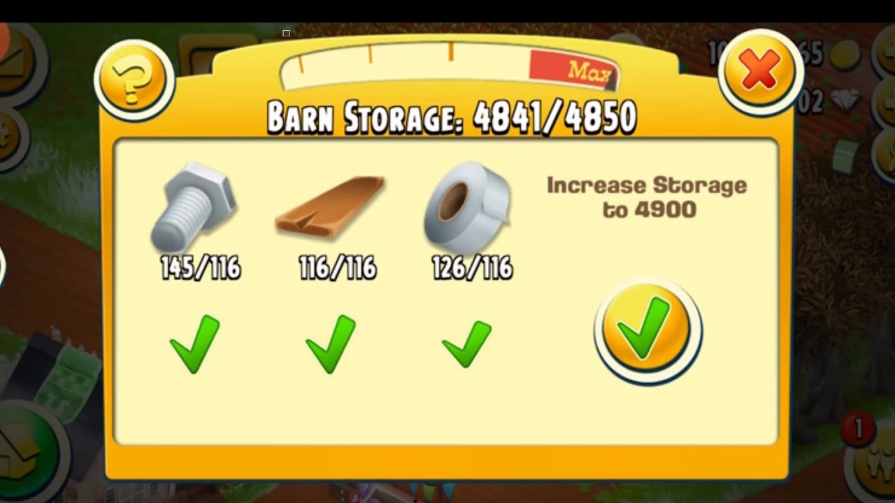 Hay Day Barn Upgrade 4900! YouTube