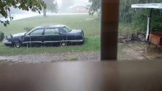 Is raining hell hallelujah it's raining hail amen