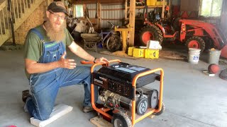 Generac GP8000E Generator - Oil Change, Review, and Connection to House