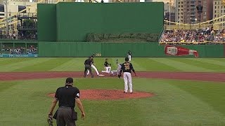 LAD@PIT: Walker makes a nice sliding stop for the out Profile