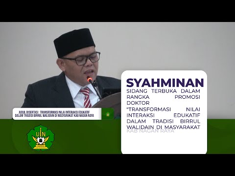 SIDANG PROMOSI DOKTOR SYAHMINAN MAHASISWA S3 PASCASARJANA UIN AR-RANIRY