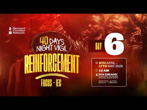40 DAYS NIGHT VIGIL || REINFORCEMENT || REV.  TONY AUDU || DAY 6 || 14TH APRIL, 2026