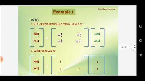 DFT by transformation matrix Example 1