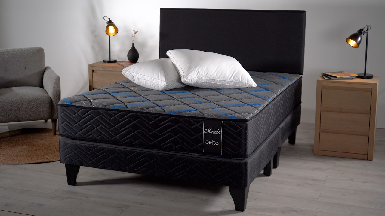 CELTA Cama Europea Pocket Plus Murcia 1.5 plazas x 2 mt + Respaldo