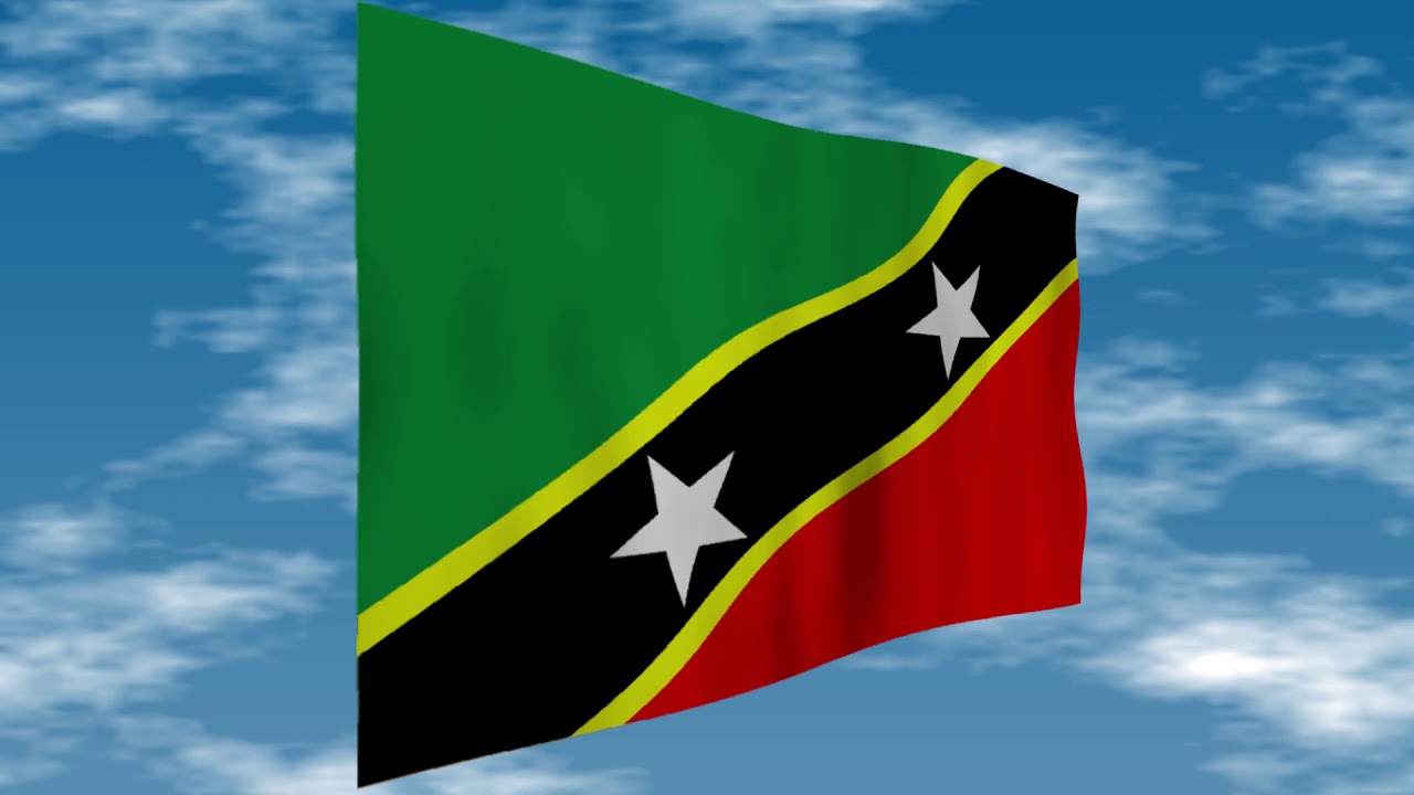 セントクリストファー ネイビスの国旗 背景に雲が流れています Flag Of Saint Kitts And Nevis Clouds Are Flowing In The Background Youtube