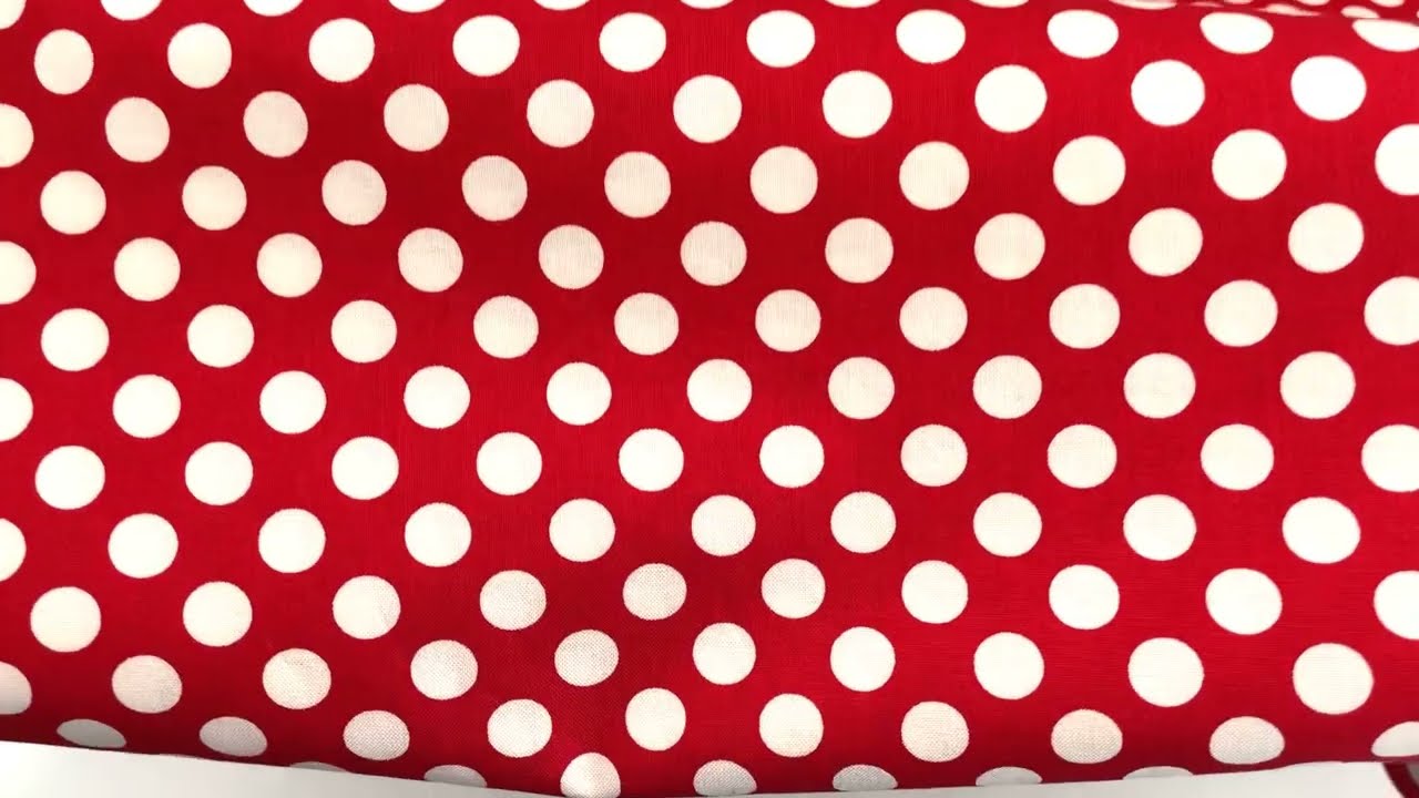 red Michael Miller fabric white polka dots Minnie - modes4u -