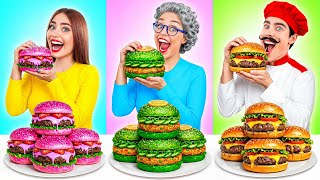 Rainbow VS Chocolate VS Pink Color Cooking Challenge | Kitchen Battle with Food Multi DO Challenge