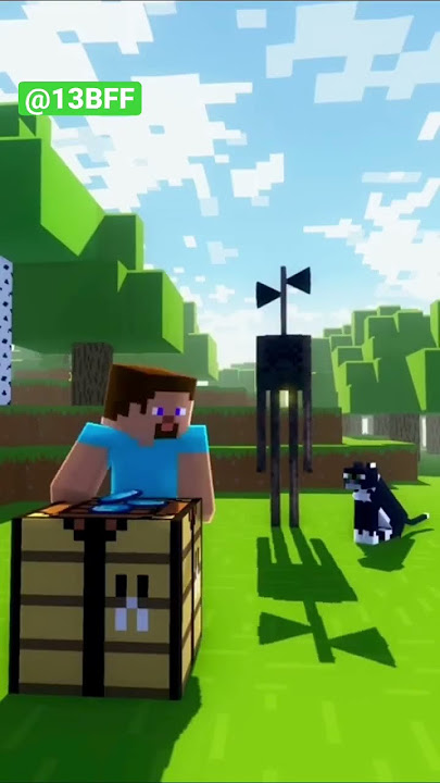 Siren Head & Cat prank Steve (Bara Bara Bara Bere Bere Bere Funny Animation) #shorts #13bff