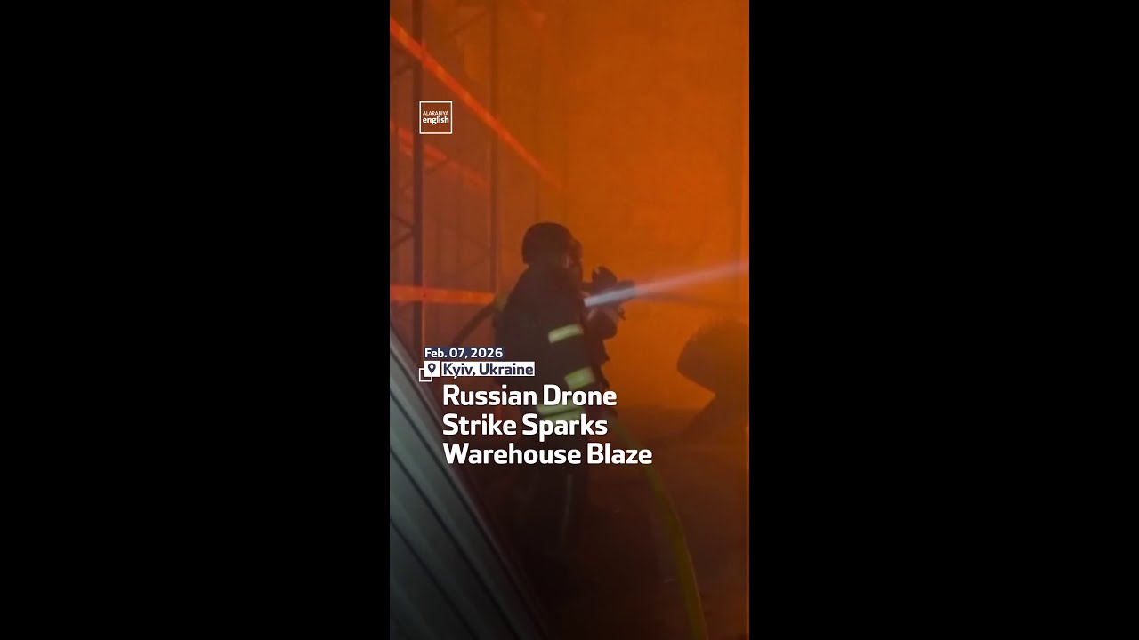 Russian Drone Strike Sparks Warehouse Blaze