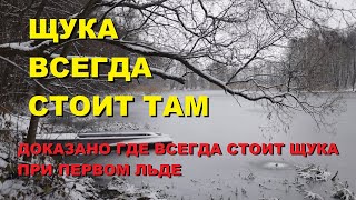 ДОКАЗАНО! ЩУКА всегда СТОИТ там... ГДЕ искать в ПЕРВЫЙ ЛЕД щуку. SeMano TV