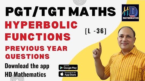 Hyperbolic Functions Previous Years Pgt Questions Mathematics //complete pgt maths syllabus in hindi