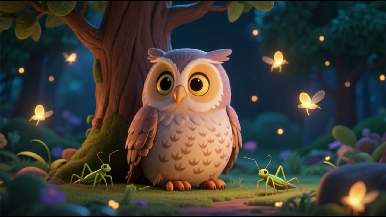 Baby Owl Nighttime Shy Song | Gentle Lullaby & Kids Songs