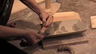 Dale Baucum Makes Stoneware Trays Using a Wooden Mold