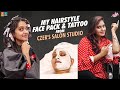 My Hairstyle Face Pack & Tattoo From Czer's Salon Studio || Naveena Vlogs