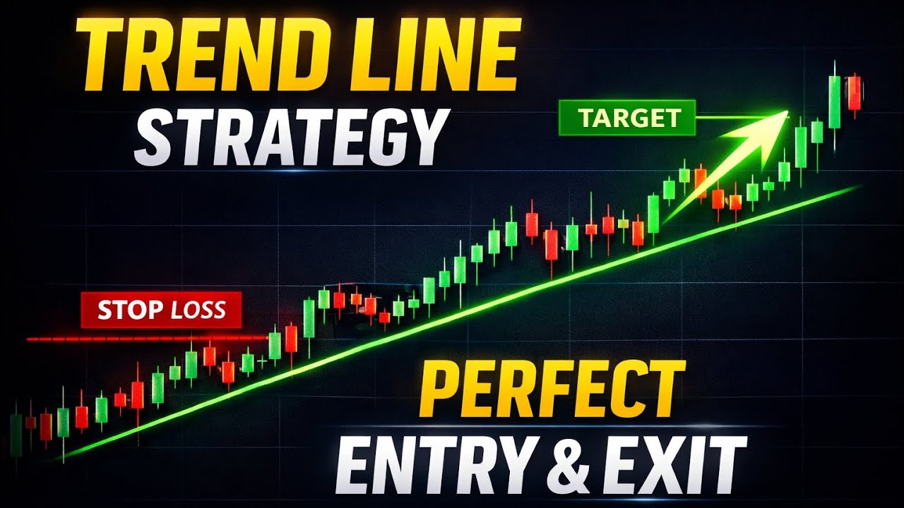 BEST trending line strategy perfect entry & exit tips 💲📈 - YouTube