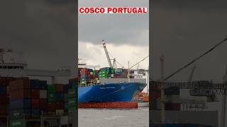 Die COSCO PORTUGAL im Hamburger Hafen, Zeitraffer, Hamburg Containerterminal Tollerort, Shipspotting