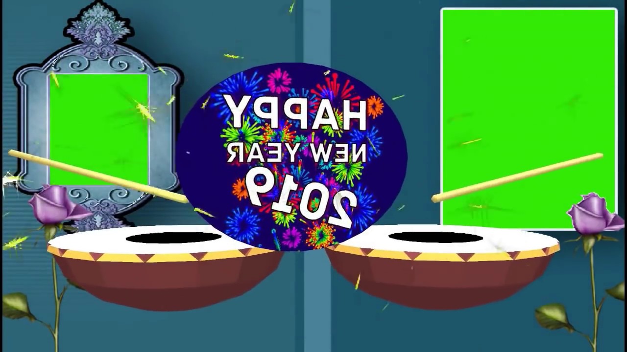 Green Screen photo frame green screen : Happy New Year 2019 Effect background Animated video HD