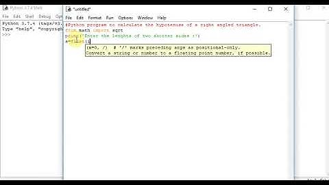 Python program to calculate the hypotenuse of a right angled triangle