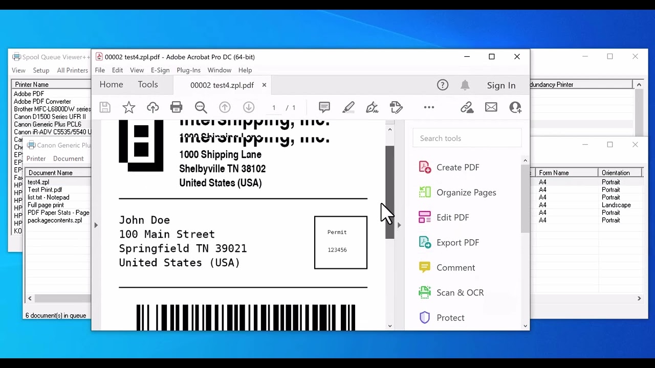How to view Zebra print jobs zpl files as a pdf in the print queue