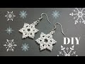 Snowflake earrings tutorial/Seed bead earrings/Earrings making at home easy/Bead Along