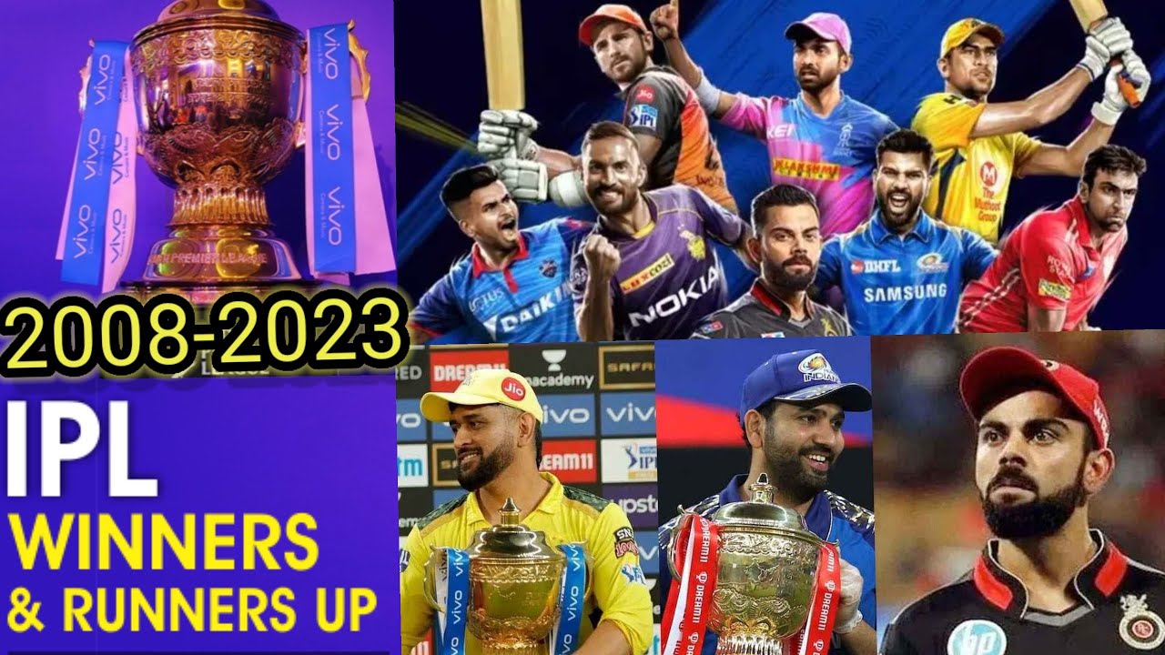 IPL 2008-2023 Winner List Full Video || IPL winners and runners-up list from 2008 to 2023 || 