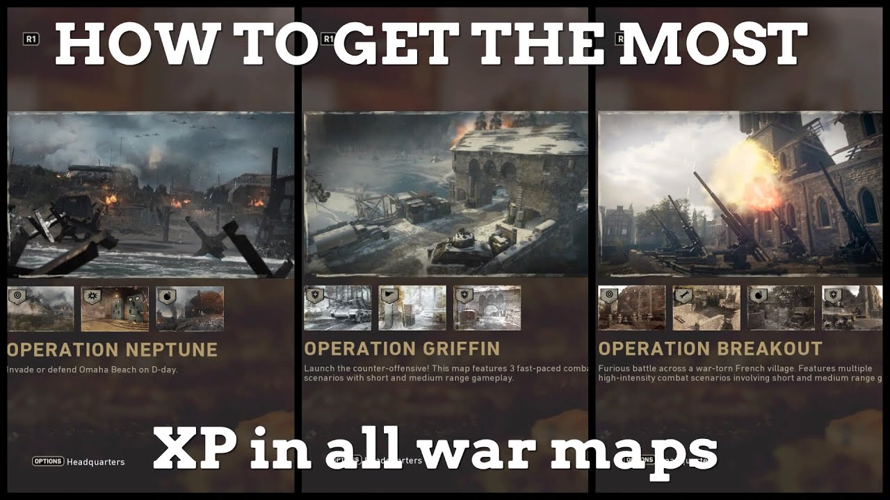 How to get the most XP on all war maps - YouTube