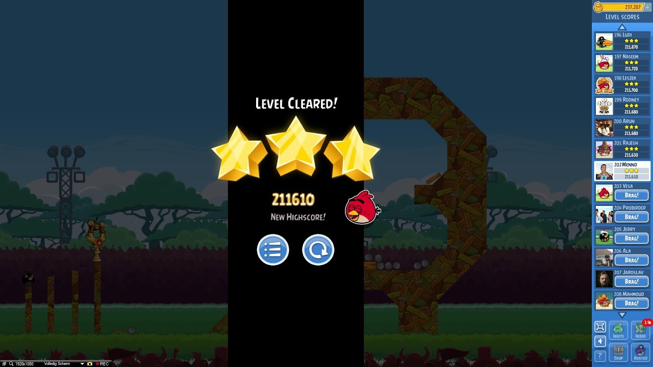 Angry Birds Friends Tournament 108 Week 107 Level 6 High Score 211k (PU + Golden Slingshot) (PC)