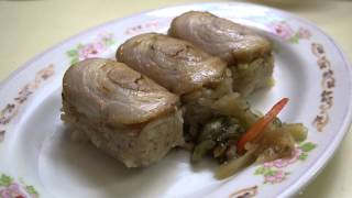 東京ラーメンマリオンの焼豚にぎり（チャーシュー寿司）
