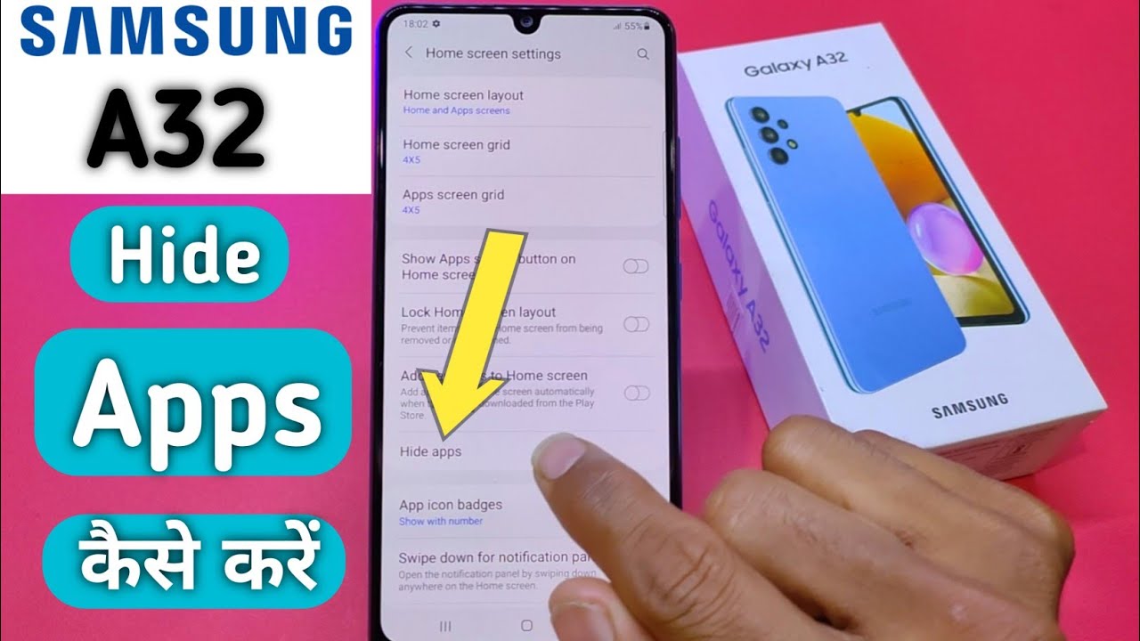 How to hide and unhide apps in Samsung a32, Samsung Galaxy a32 hide apps, samsung a32 hide apps