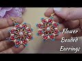 Flower beaded Earrings / Pendant 🌺 DIY Jewellery making Tutorial